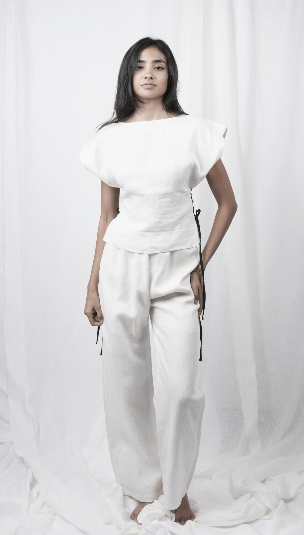 Riviera Blank Linen Set - Crème