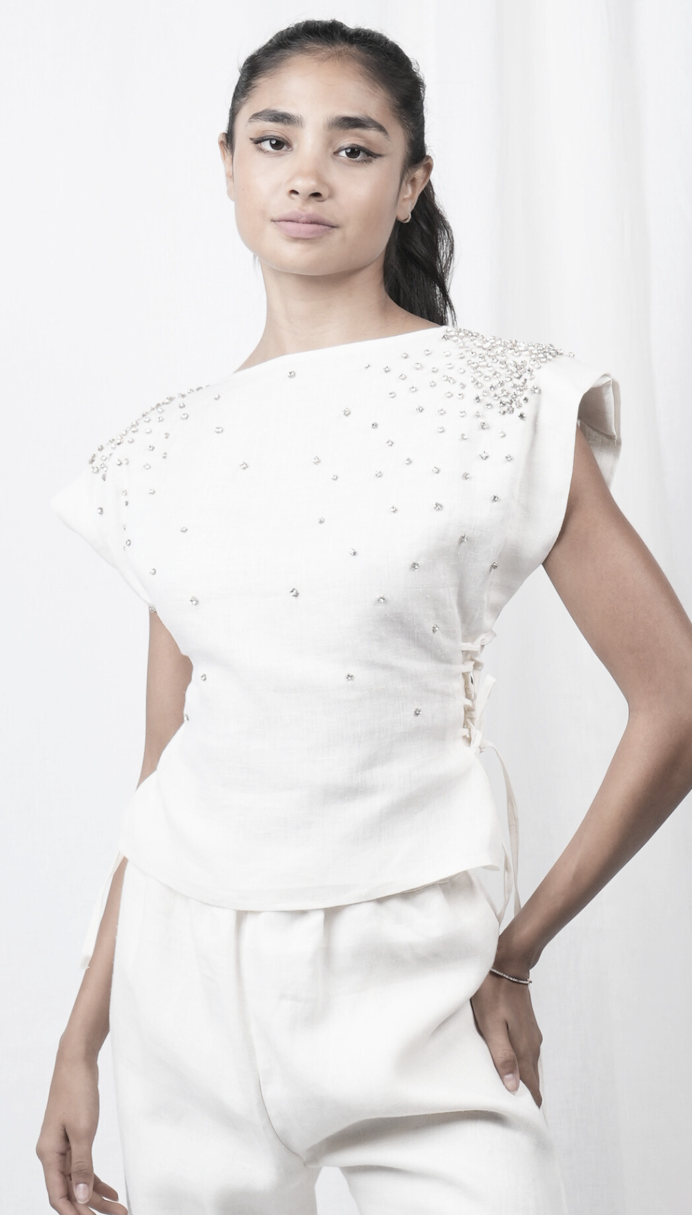 Riviera Chaotic Shoulder Top
