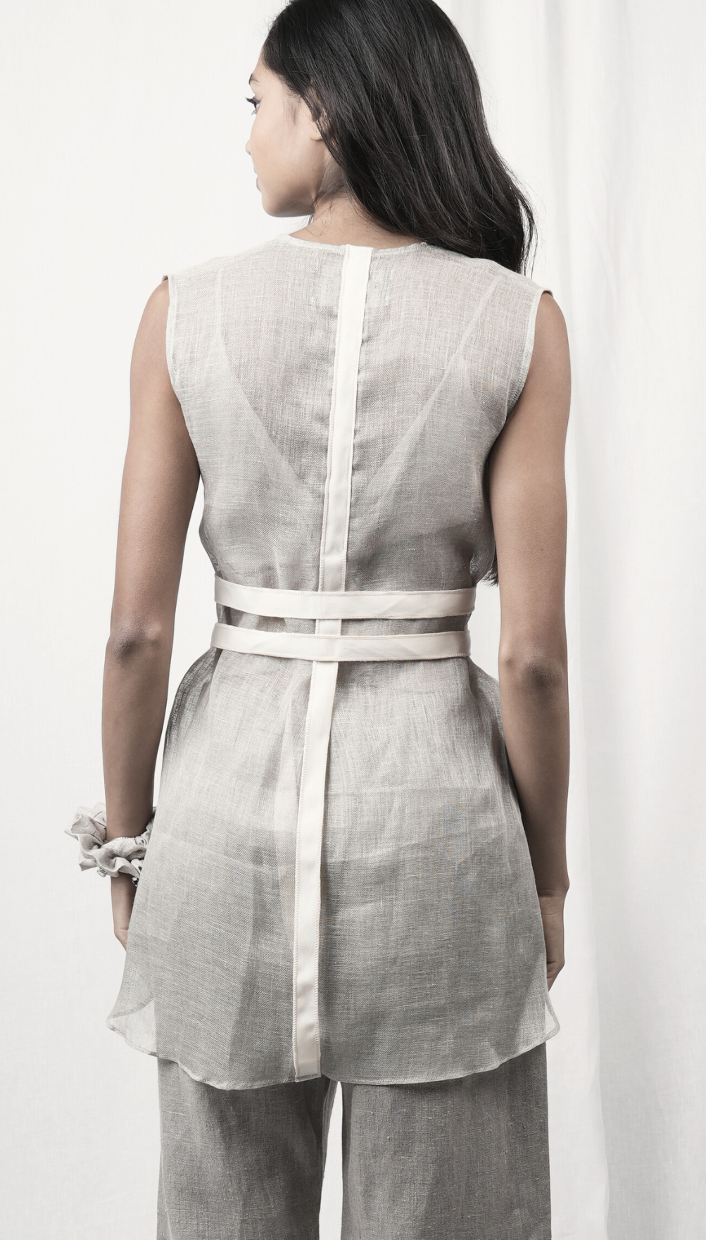 Sardinia Sheer Belted Linen Vest