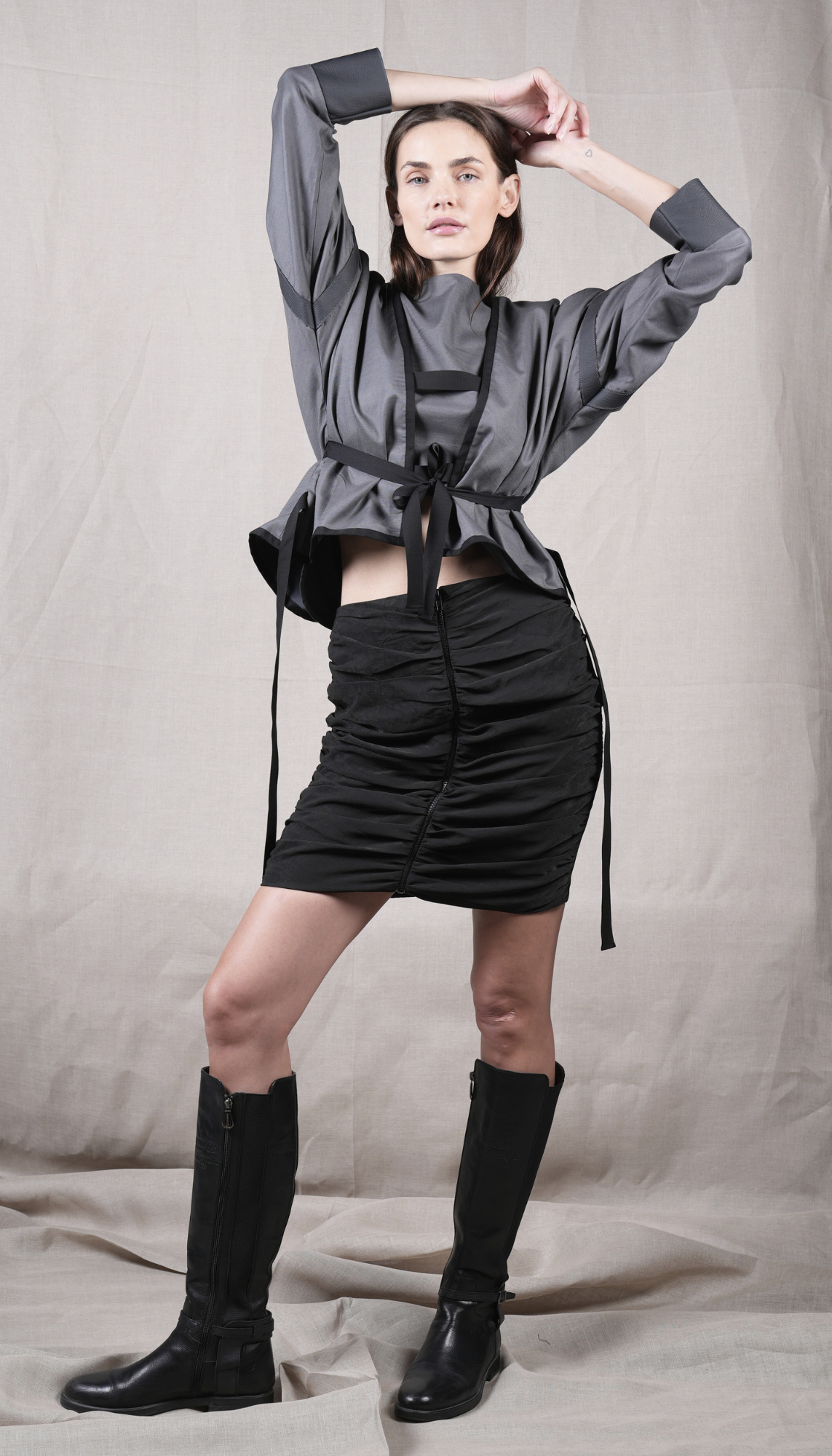 12 Leather Cuffed Jacket