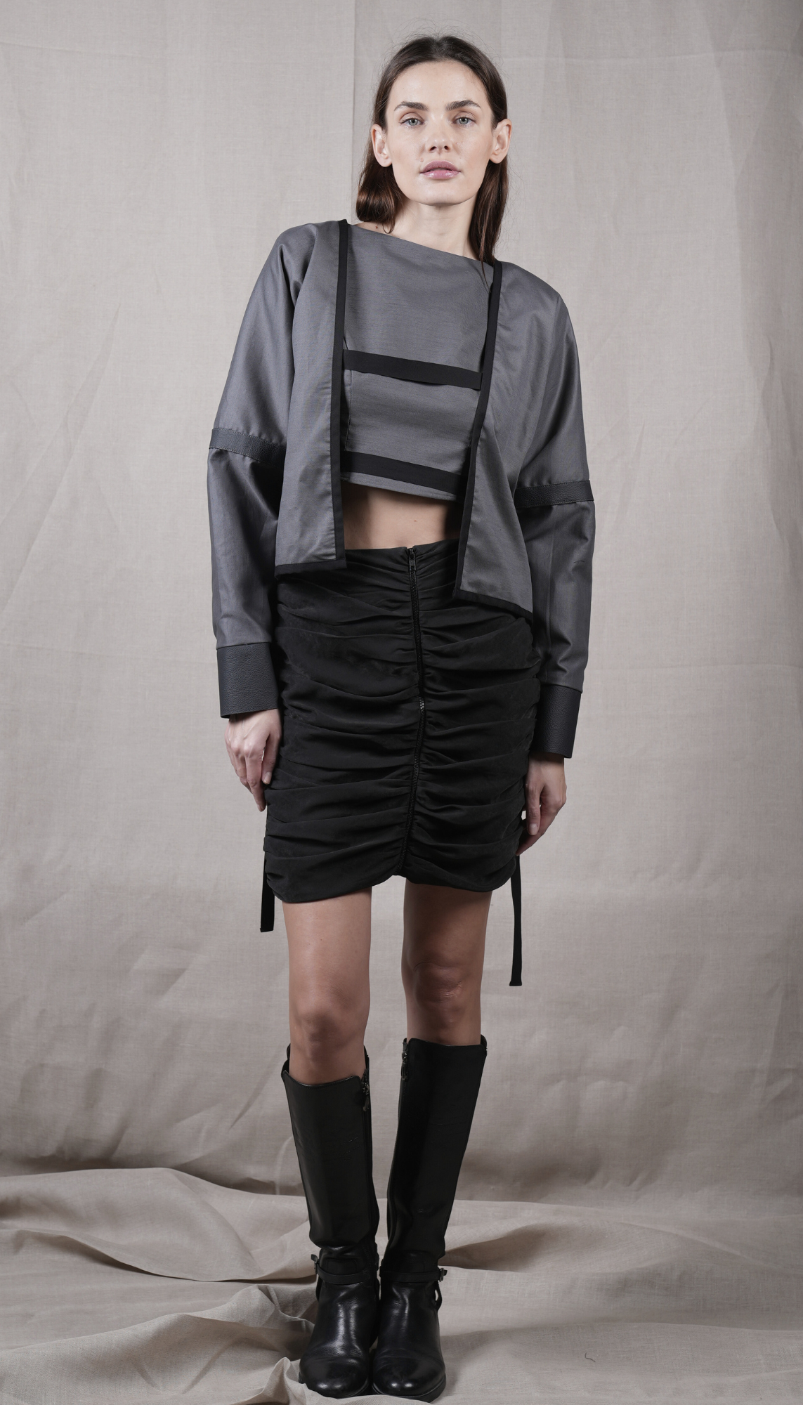 12 Leather Cuffed Jacket