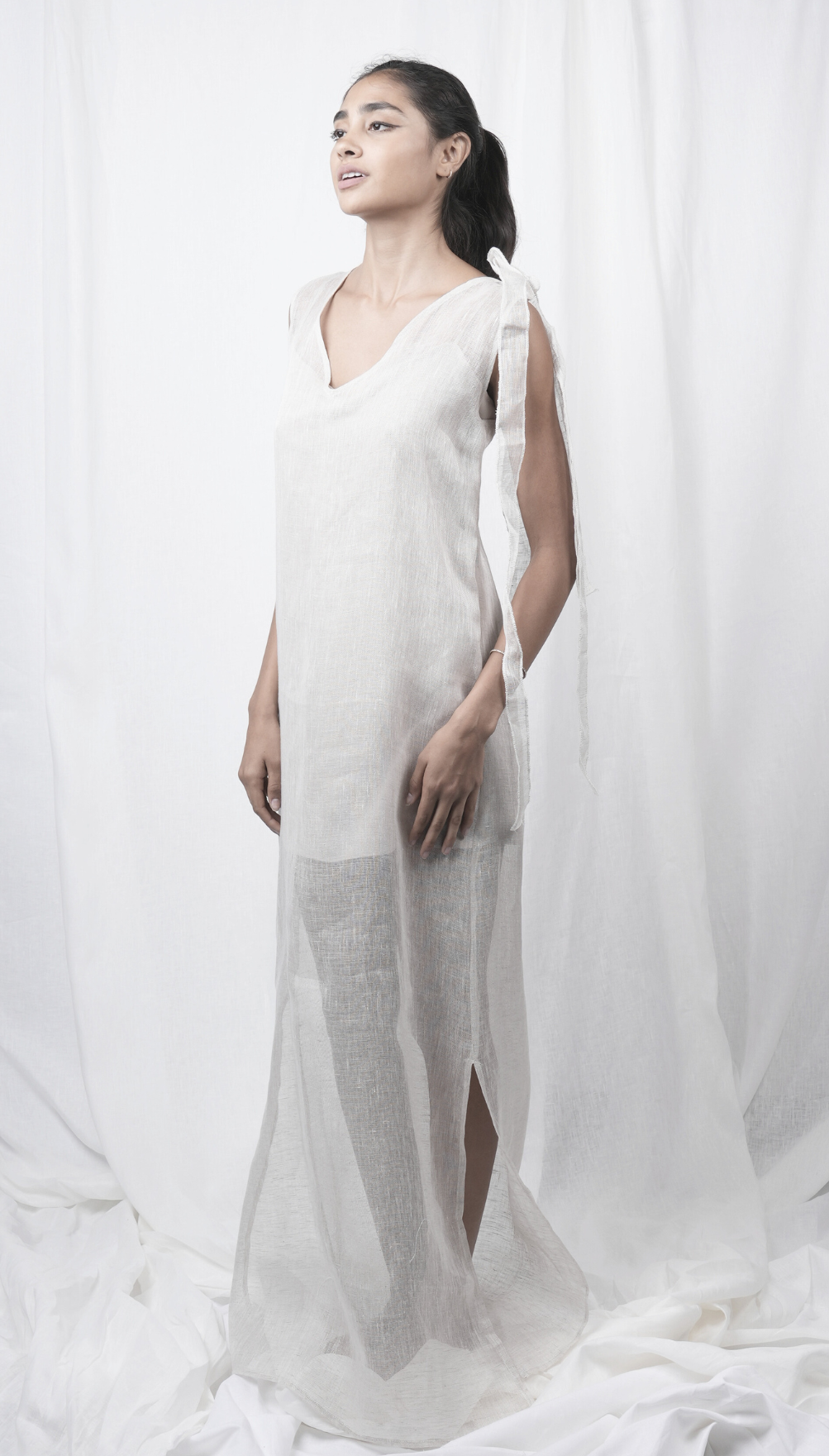 Sardinia Sheer Low V Dress