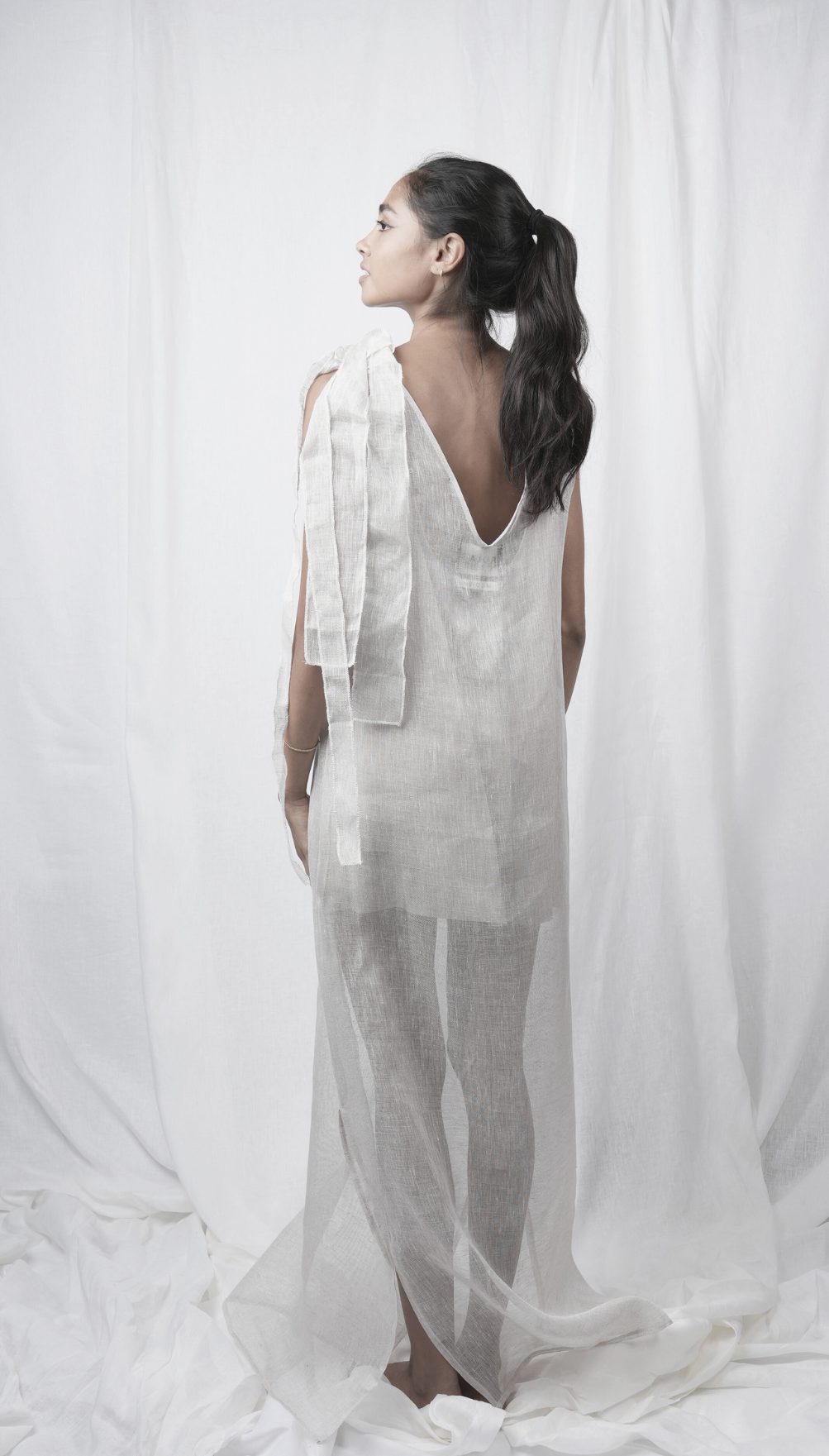 Sardinia Sheer Low V Dress