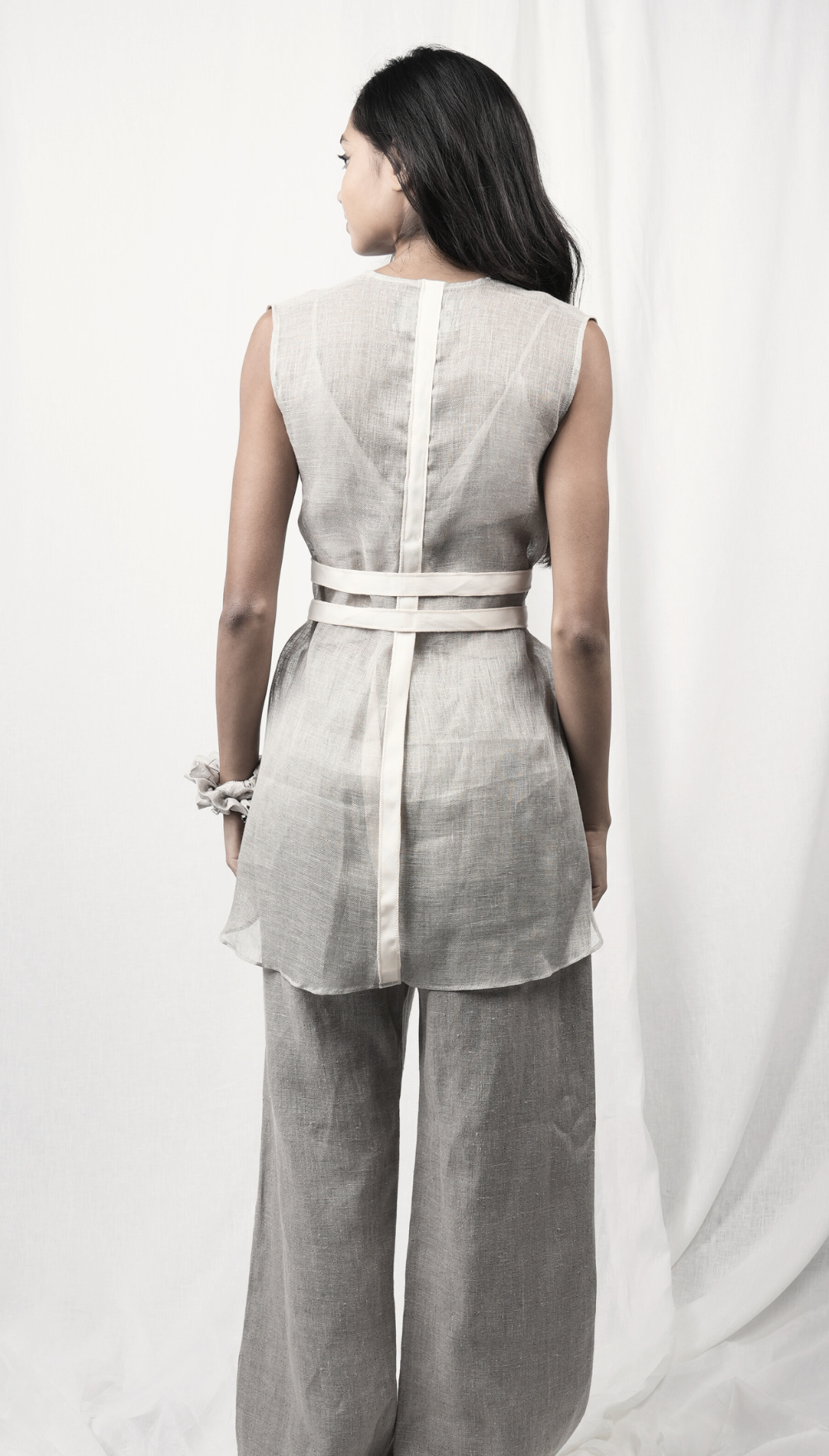 Sardinia Sheer Belted Linen Vest