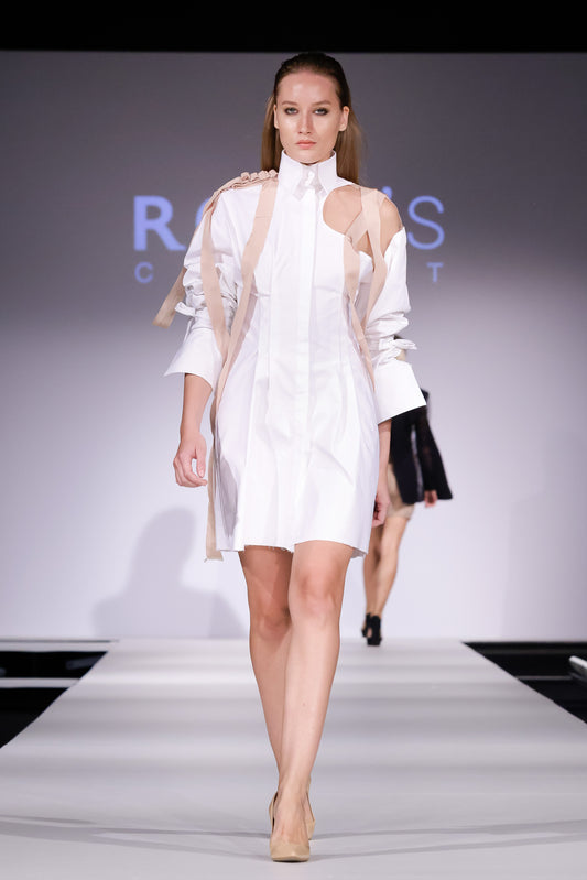 Ribbon Embellished Shirt Dress