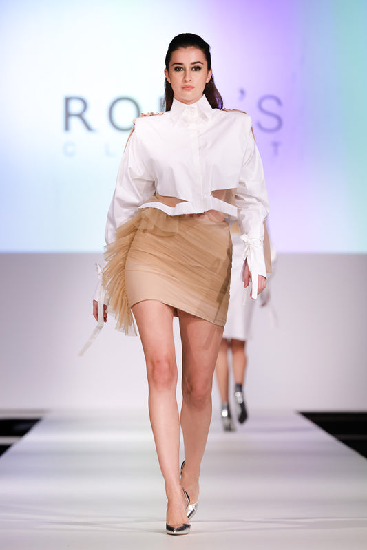 MQ Ribboned Shoulder Collar Shirt